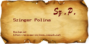 Szinger Polina névjegykártya